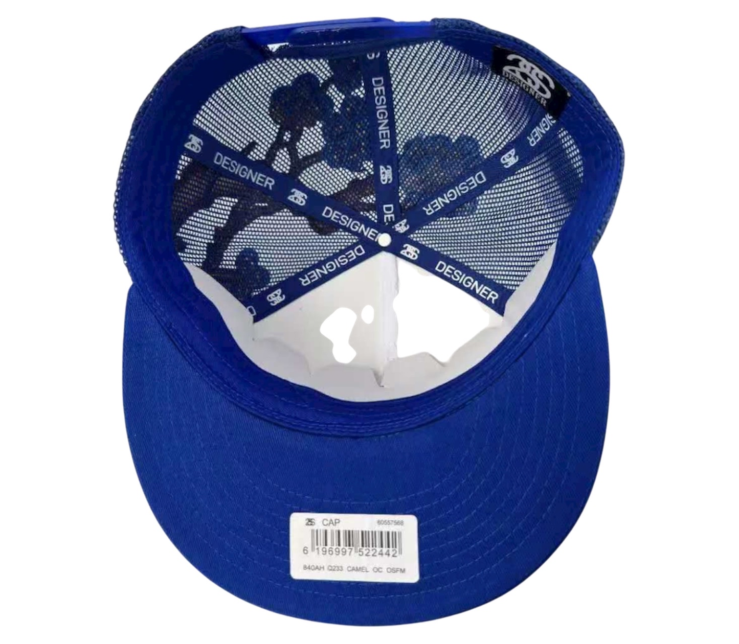 2SS DESIGNER “Ice Link” Rhinestone Trucker Hat – NAVY BLUE/WHITE Limited Edition