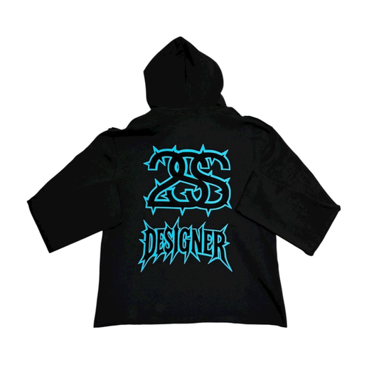 DESIGNER RED HOODIE – BLACK & BLUE LIMITED EDITION 🔥