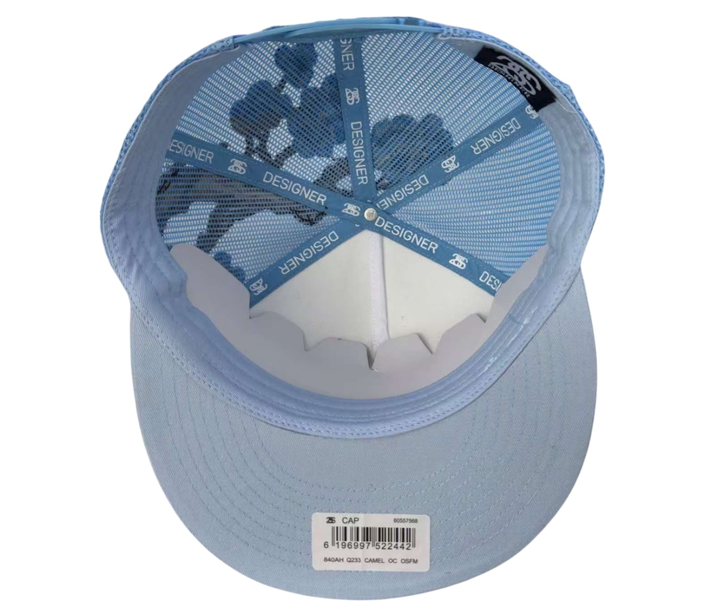 2SS DESIGNER “Ice Link” Rhinestone Trucker Hat – BLUE/WHITE Limited Edition