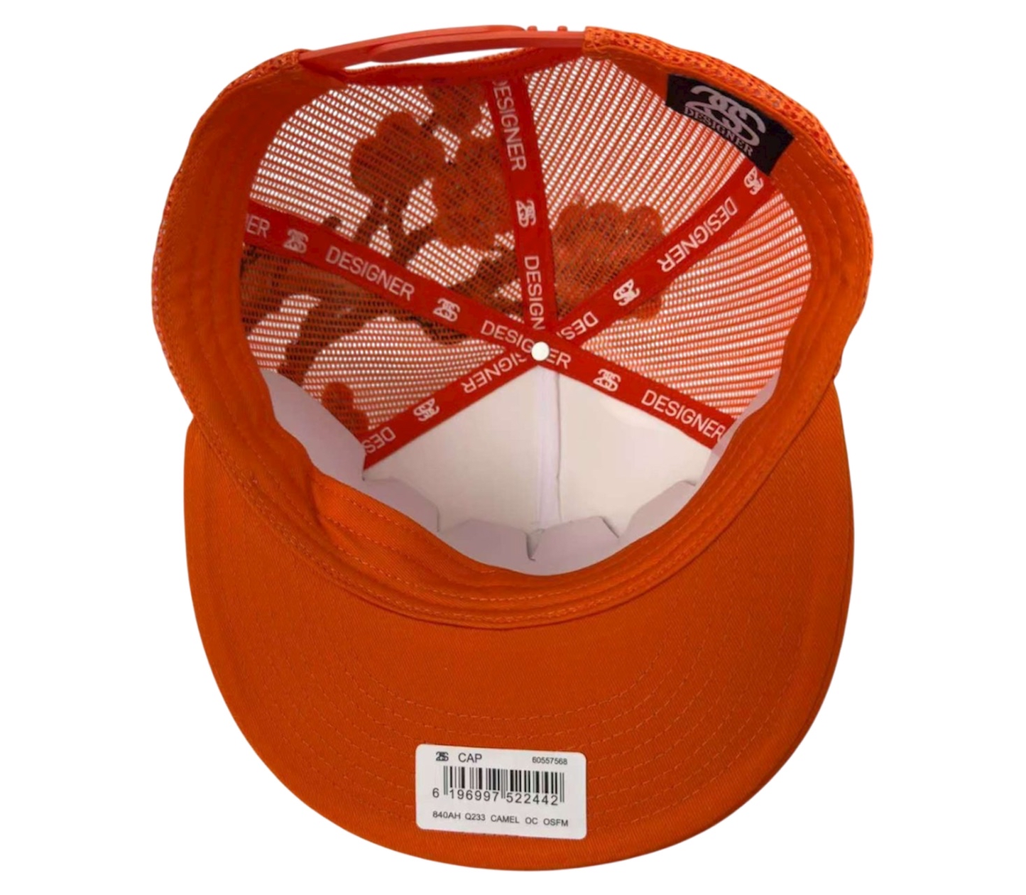 2SS DESIGNER “Ice Link” Rhinestone Trucker Hat – ORANGE/WHITE Limited Edition