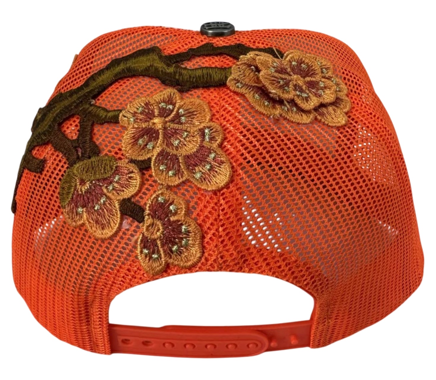 2SS DESIGNER “Ice Link” Rhinestone Trucker Hat – ORANGE/WHITE Limited Edition