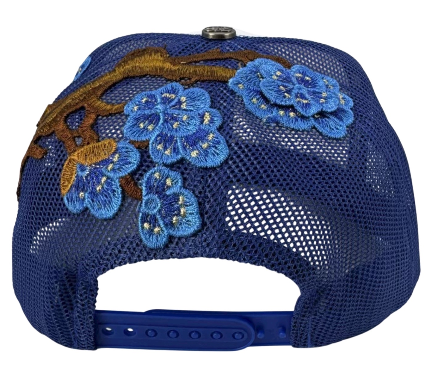 2SS DESIGNER “Ice Link” Rhinestone Trucker Hat – NAVY BLUE/WHITE Limited Edition