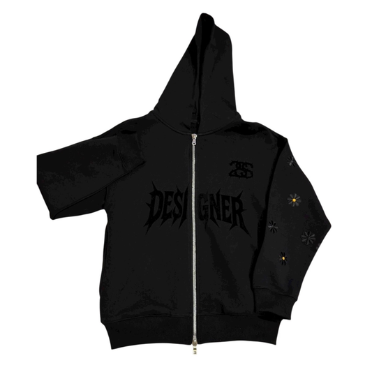 DESIGNER DARK BLACK HOODIE – BLACK  LIMITED EDITION 🔥