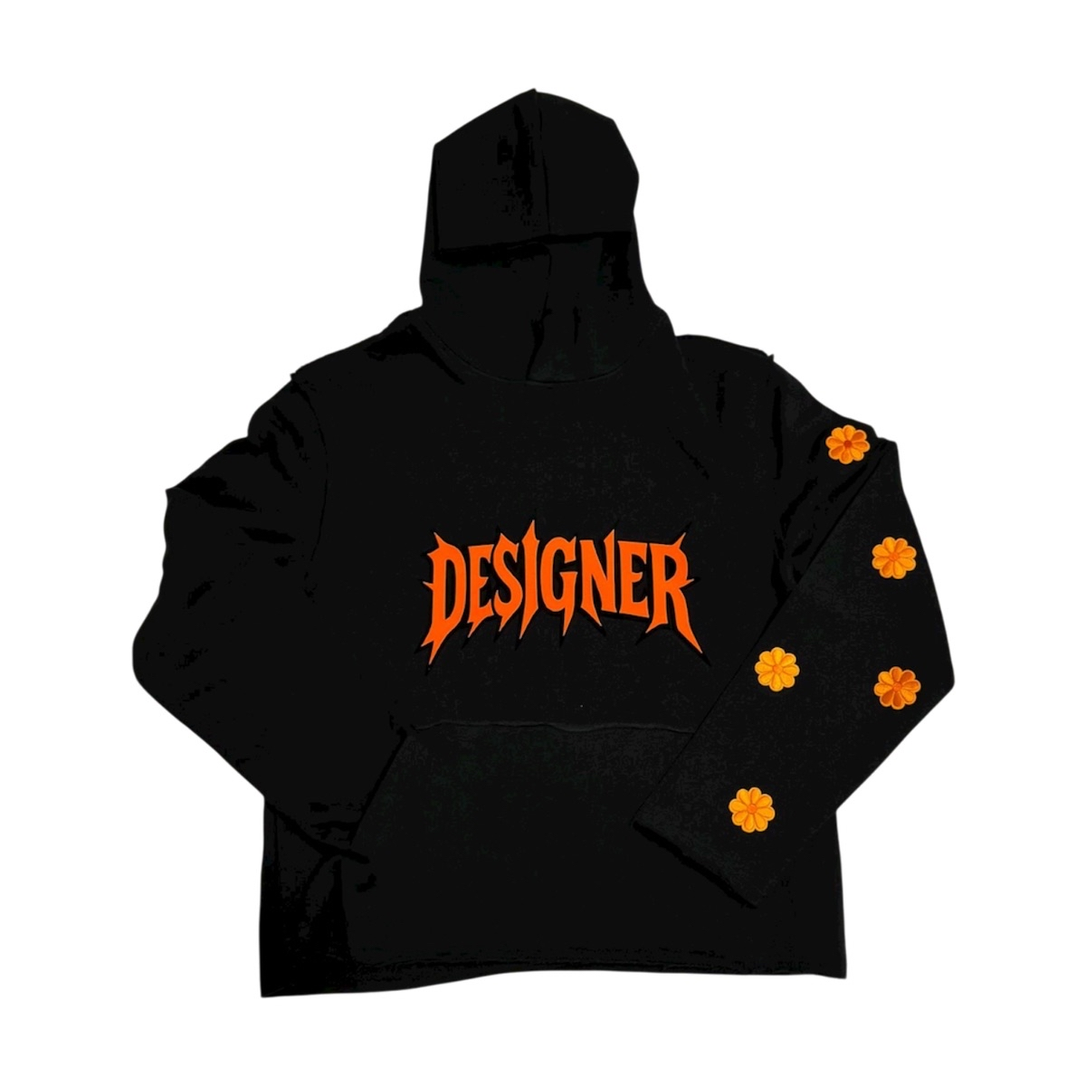 🔥 “DESIGNER FLAME” HOODIE – BLACK & ORANGE LIMITED EDITION 🔥