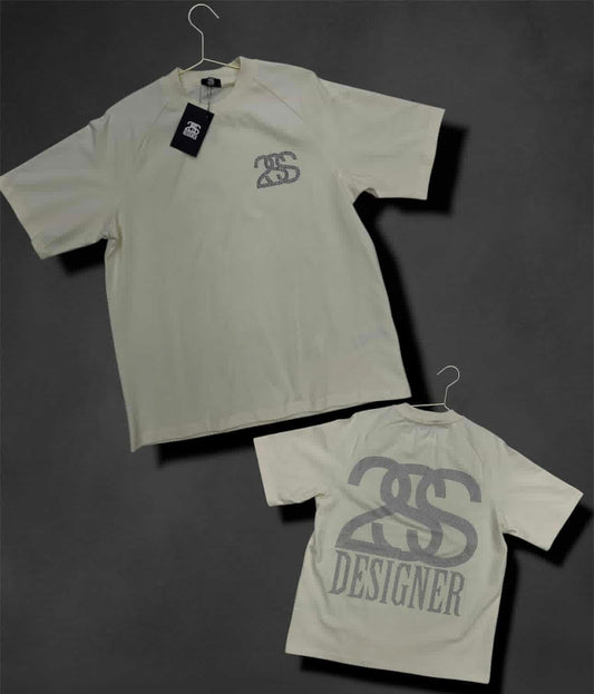 2SS DESIGNER “Ice Logo” Rhinestone Raglan Tee – White